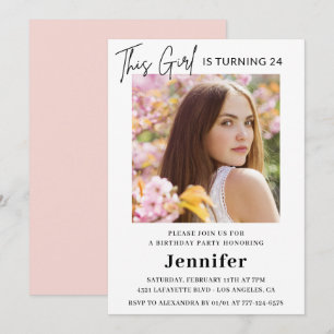 Convites de aniversário de 24 anos elegantes Foto 