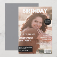 convites de aniversário de 24 anos para ela Capa d