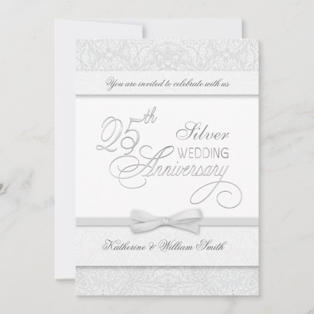 Convites de Aniversário de 25 Anos Bodas de Prata (Frente)