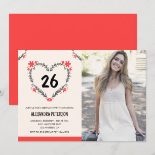 convites de aniversário de 26 anos para ela Floral