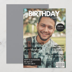Convites de aniversário de 28 anos para ele Revist