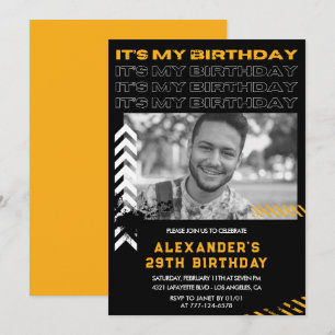 convites de aniversário de 29 anos homens Foto Spr