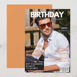 convites de aniversário de 29 anos para ele Capa d
