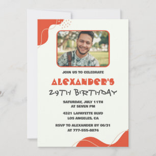 Convites de aniversário de 29 anos para homens Mod