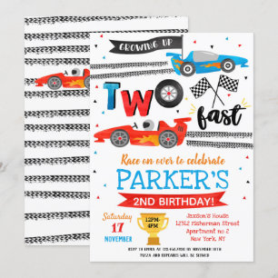  Convites de Aniversário de 2 anos de Carro de Cor