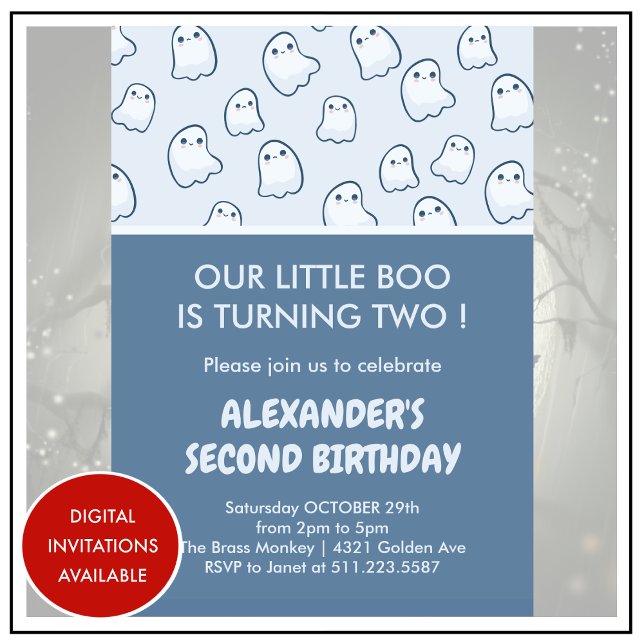 convites de aniversário de 2 anos do Halloween nos (halloween-2nd-birthday-invitation-little-boo-for-kids-1)