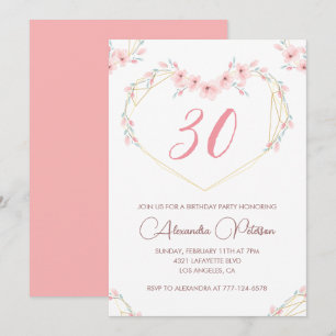 convites de aniversário de 30 anos Boho Floral Ele