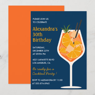 convites de aniversário de 30 anos Cocktail Elegan