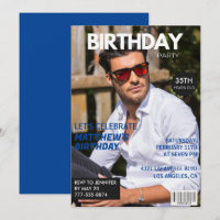 convites de aniversário de 35 anos Homem Capa de R