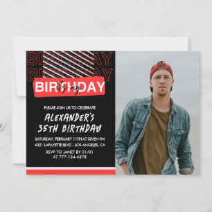 convites de aniversário de 35 anos homens festa fo