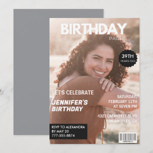 Convites de aniversário de 39 anos modernos Revist