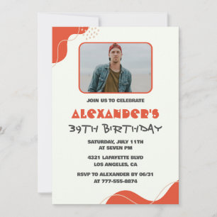 Convites de aniversário de 39 anos para homens Mod