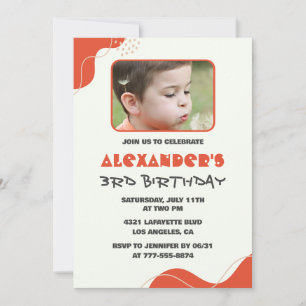 Convites de aniversário de 3 anos do menino Modern