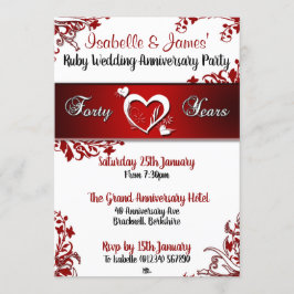 Convites de Aniversário de 40 Anos com Florais Ver