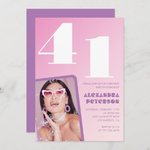 Convites de aniversário de 41 ruas cor-de-rosa Fot