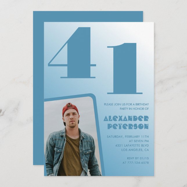 Convites de aniversário de 41 ruas para gradação d (Frente/Verso)