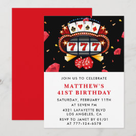Convites de aniversário de 41ruas tema Casino Verm