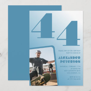 Convites de aniversário de 44 anos com foto gradie