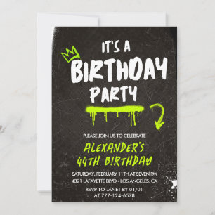 Convites de aniversário de 44 anos preto Homens Ti