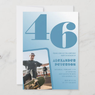 Convites de aniversário de 46 anos com gradiente a