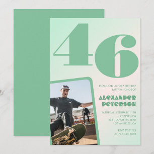Convites de aniversário de 46 anos com gradiente v
