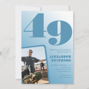 Convites de aniversário de 49 anos com gradiente a