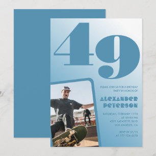 Convites de aniversário de 49 anos com gradiente d