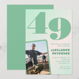 convites de aniversário de 49 anos com gradiente v