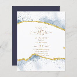 Convites de Aniversário de 50 Anos Brilho Glamour