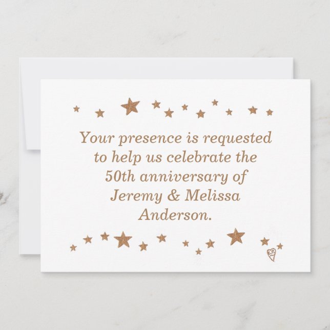 Convites de Aniversário de 50 anos Lively Gold Sta (Frente)