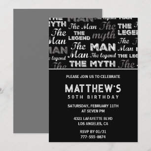 convites de aniversário de 50 anos para ele Homens