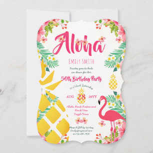 Convites de Aniversário de 50 anos Tropicais Havai
