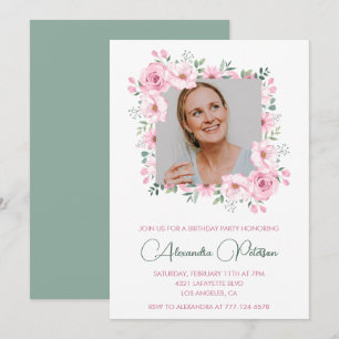 Convites de aniversário de 51 anos com flores foto