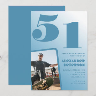 Convites de aniversário de 51 anos com gradiente d