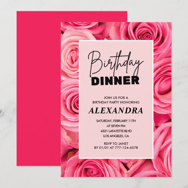 convites de aniversário de 51 anos Jantar de anive (Frente/Verso)