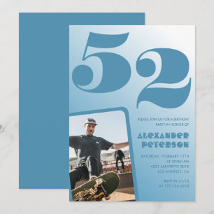 Convites de aniversário de 52 anos com gradiente d