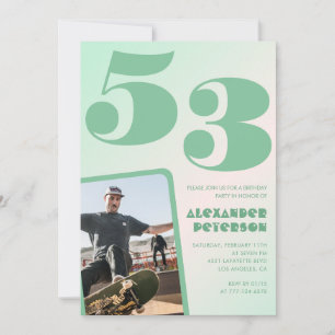 Convites de aniversário de 53 anos com gradiente v