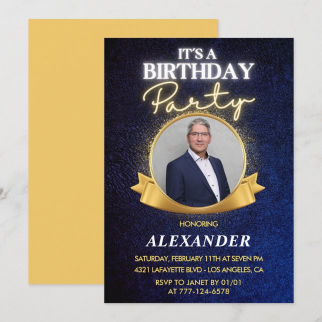 Convites de aniversário de 53 anos para homens  El (Frente/Verso)