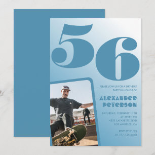 Convites de aniversário de 56 anos com gradiente d