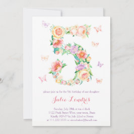 Convites de aniversário de 5 para Menina com Borbo