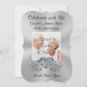 Convites de Aniversário de 60 Anos de Casamento Cr