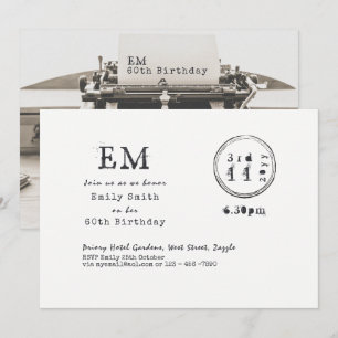 Convites de Aniversário de 60 anos Fonte de Máquin