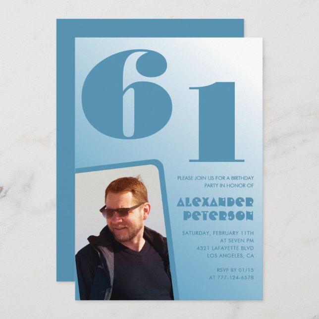 Convites de aniversário de 61 ruas para gradação d (Frente/Verso)