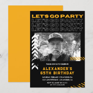 convites de aniversário de 65 anos homens Foto Spr