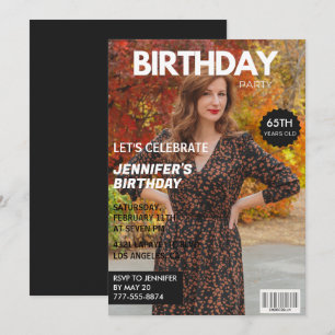 convites de aniversário de 65 anos para ela Capa d