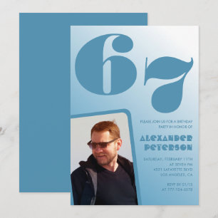 Convites de aniversário de 67 anos com gradiente d