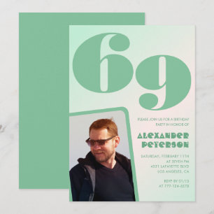 Convites de aniversário de 69 anos para gradiente 
