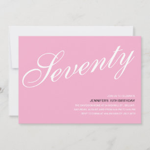 Convites de aniversário de 70 cor rosa