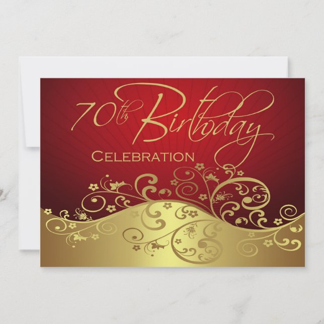 Convites de aniversário de 70 personalizados (Frente)