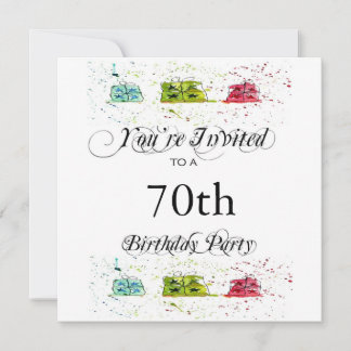 Convites de aniversário de 70 personalizados